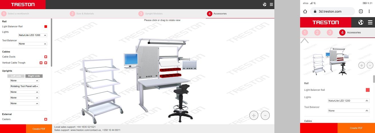 3d configurator Treston online design tool voor werkplekken