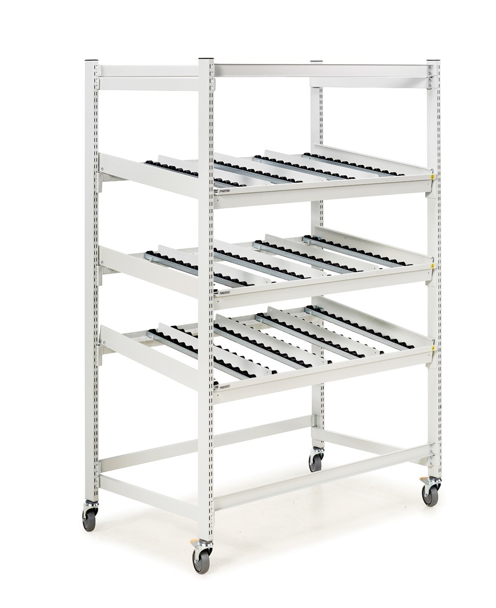 FiFo_Flow_Rack_M1350_ESD_with_castors_TFR1350-49_TFRCS-49_1 image FiFo Flow Rack M1350 ESD with castors TFR1350 49 TFRCS 49 1